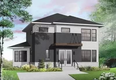Home Plan With Unique Angled Back