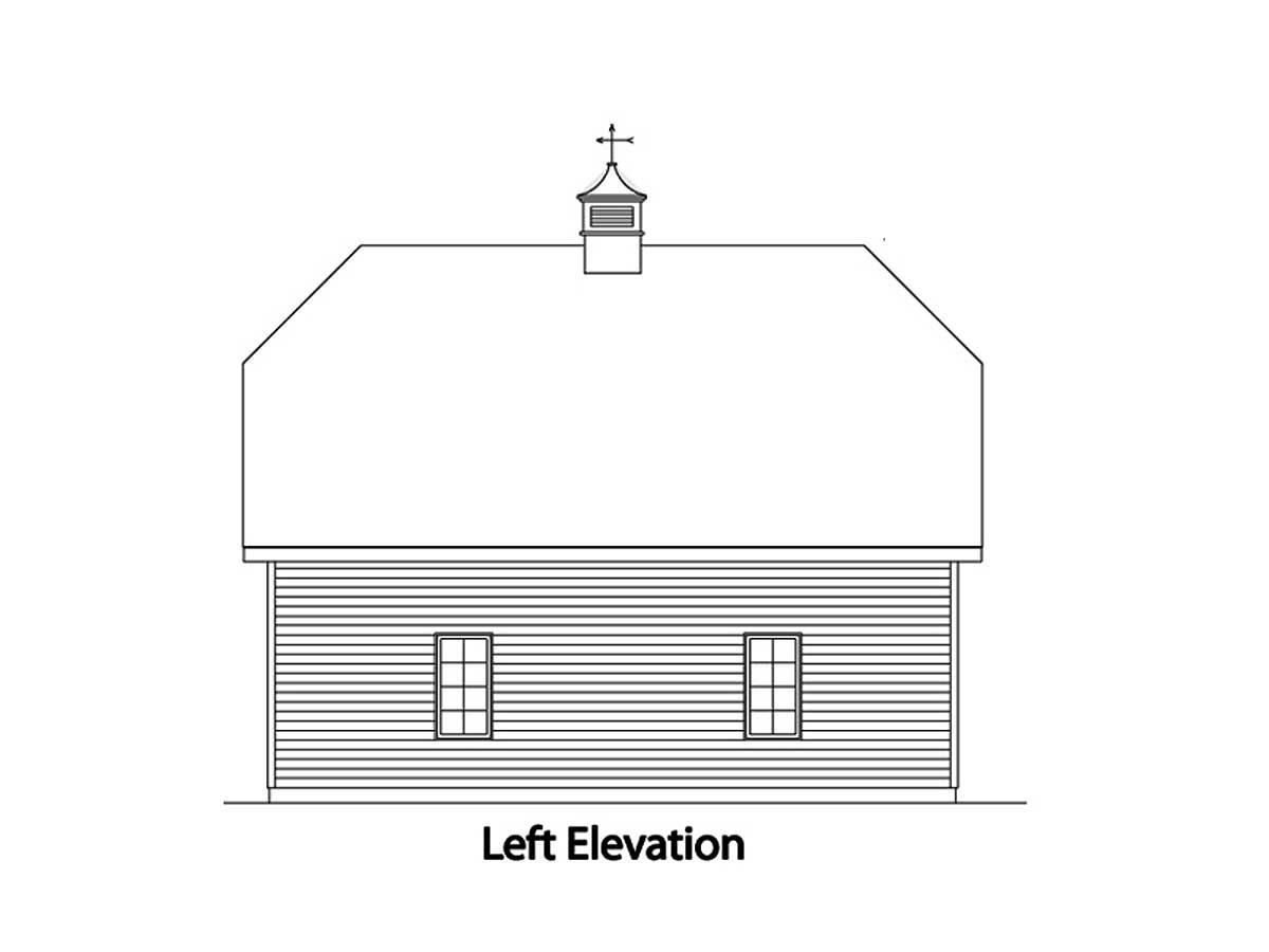 Plan 2234SL: Detached 720 Square Foot Garage with Loft - Image #4 - Traditional