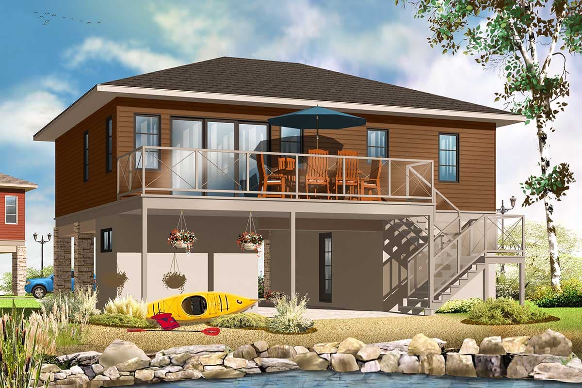 Plan 22340DR: Elevated 2-Bed House Plan for Flood Prone Areas - Image #6 - Beach, Coastal, Low Country, Vacation