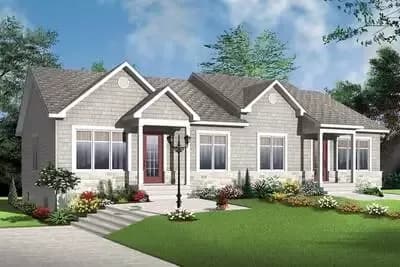 Contemporary Two Family Home Plan