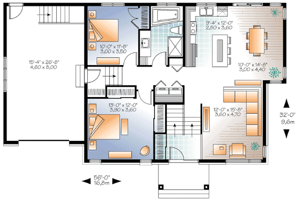 Plan 22349DR: Modern Lines With Options - Floor Plan - Main Level - Contemporary, Northwest