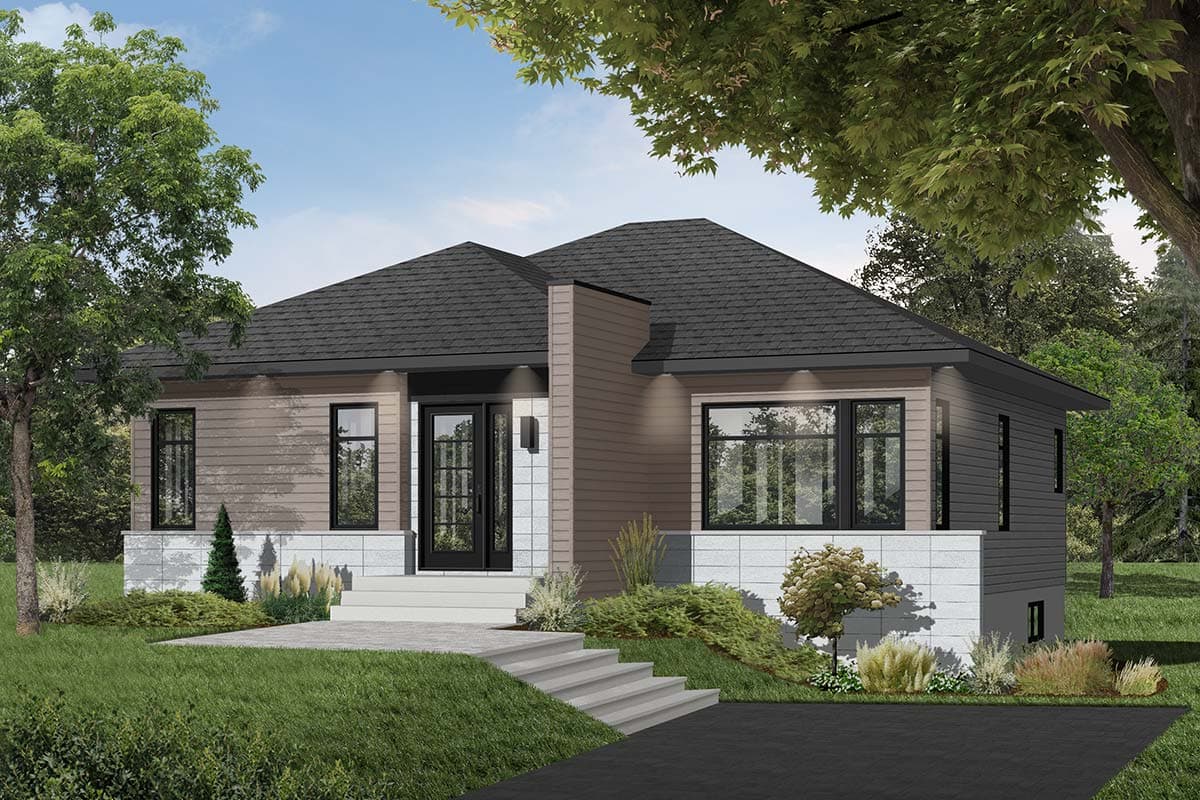 Plan 22351DR: Cozy Contemporary - Image #4 - Contemporary, Northwest