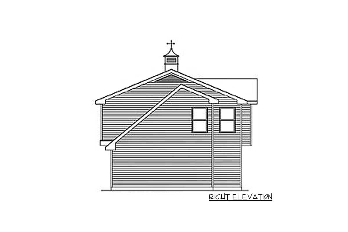 Plan 2236SL: 936 Sq Ft Detached 3-Car Garage Plan with 1032 Sq Ft Apartment Above - Image #4 - Carriage, Traditional