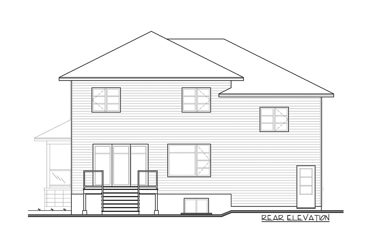 Plan 22361DR: 4 Bed Contemporary Split Level Home Plan - Image #5 - Contemporary, Modern, Northwest
