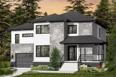 4 Bed Contemporary Split Level Home Plan