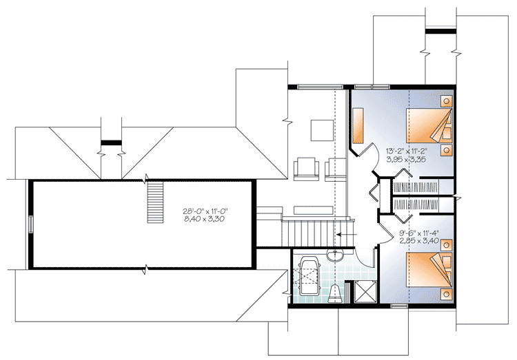 Plan 22362DR: Picture Perfect Bungalow - Floor Plan - 2nd Floor - Cottage, Vacation