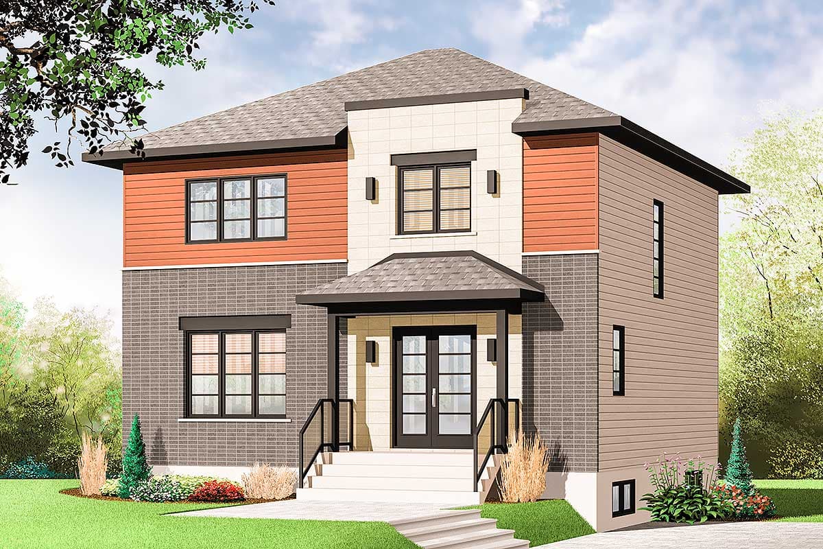 Plan 22365DR: Contemporary House Plan with Unfinished Basement - Image #5 - Contemporary, Northwest