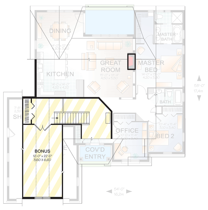 Plan 22367DR: Flexible Family Home Plan - 1780 Sq Ft - Floor Plan - Bonus - Ranch, Traditional