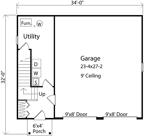 Plan 2239SL: Three-Dormered Carriage Huose - Floor Plan - Main Level - Carriage
