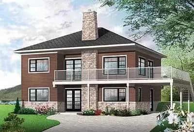 House Plan With L-Shaped Deck