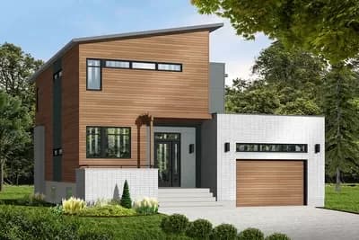 Contemporary House Plan with Sunken Foyer