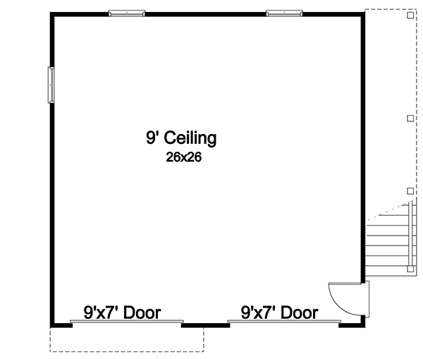 Plan 2241SL: 2-Car Garage Apartment - Floor Plan - Main Level - Carriage