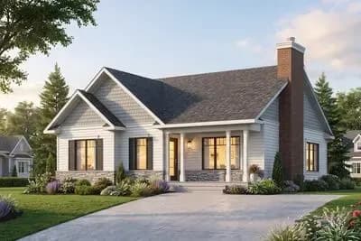 Well-Planned Traditional House Plan with Lower Level Laundry - 1211 Sq Ft