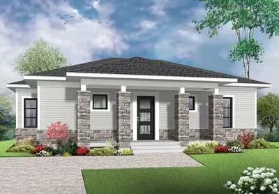 Two Bedroom Prairie Style House Plan