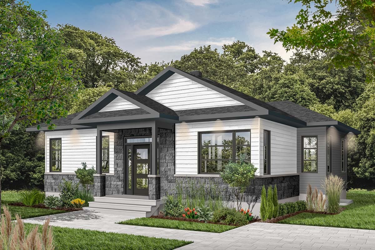 Plan 22421DR: Two Bedroom Rustic Cottage House Plan - 1146 Sq Ft - Image #6 - Northwest, Vacation