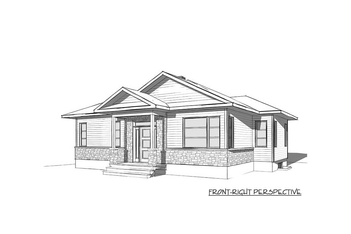 Plan 22421DR: Two Bedroom Rustic Cottage House Plan - 1146 Sq Ft - Image #7 - Northwest, Vacation