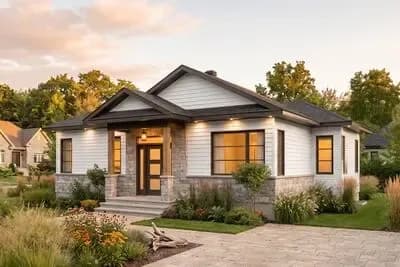 Two Bedroom Rustic Cottage House Plan - 1146 Sq Ft