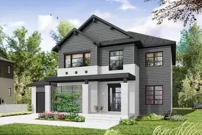 Narrow Lot Craftsman House Plan