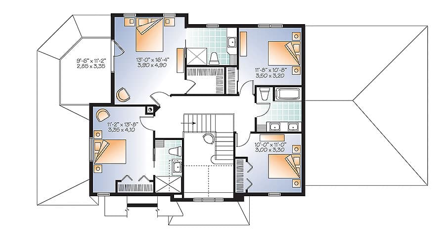 Plan 22436DR: Traditional House Plan with Rustic Detailing - Floor Plan - 2nd Floor - Country, Northwest, Traditional