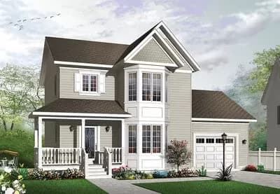 Narrow Lot Two-Story Traditional Home