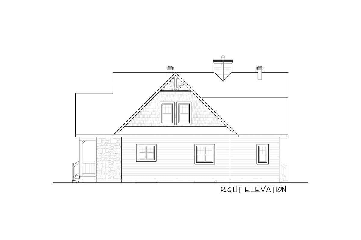 Plan 22440DR: Mountain House Plan with Wraparound Deck - 2340 Sq Ft - Image #5 - Craftsman, Mountain, Northwest, Rustic, Vacation