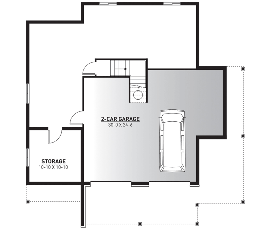 Plan 22440DR: Mountain House Plan with Wraparound Deck - 2340 Sq Ft - Floor Plan - Lower Level - Craftsman, Mountain, Northwest, Rustic, Vacation