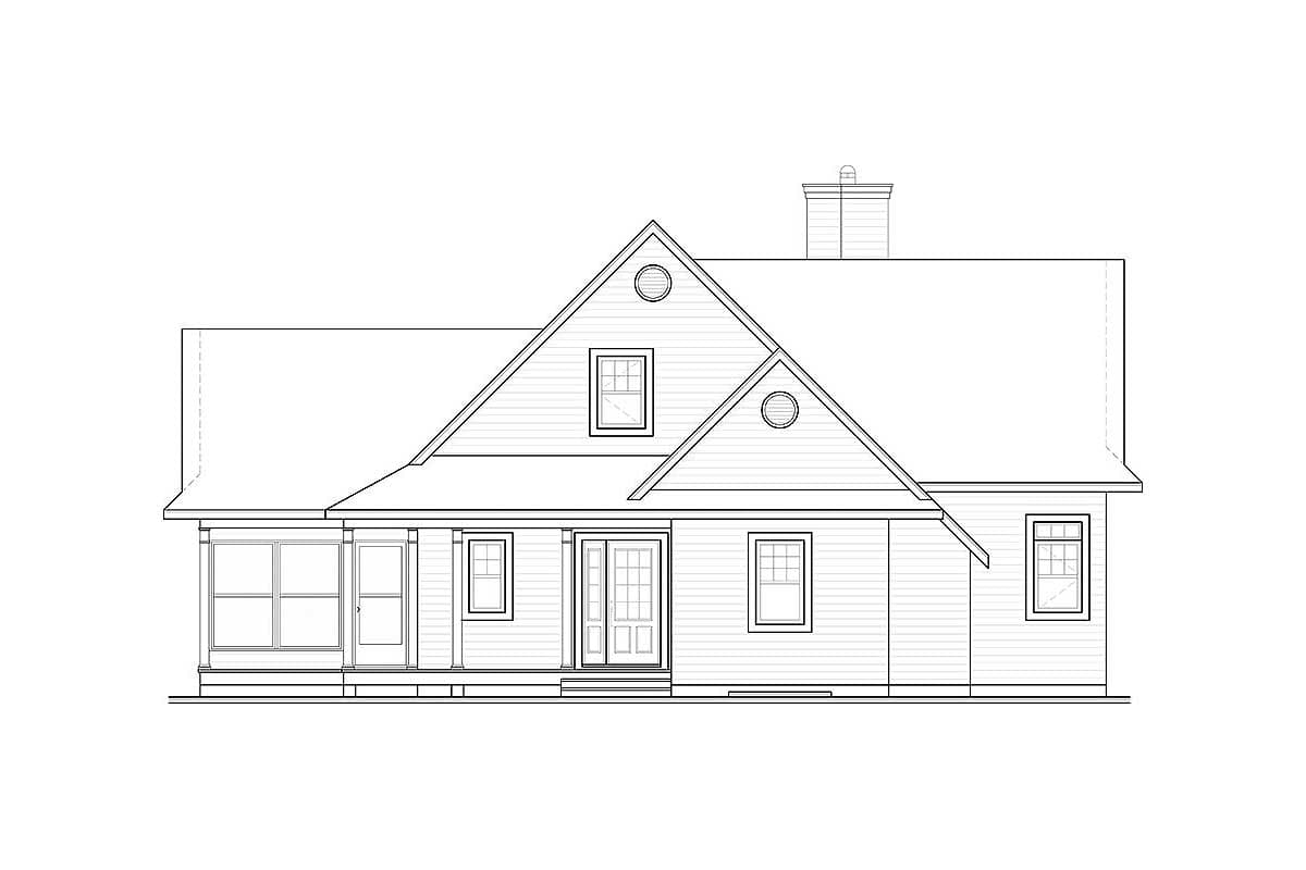 Plan 22441DR: Four Bedroom Lake House Plan with Wrap-Around Deck - 2416 Sq Ft - Image #7 - Cottage, Country, Mountain, Vacation