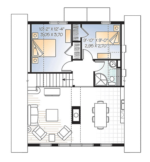 Plan 22442DR: Vacation House Plan with Wall of Windows - Floor Plan - 2nd Floor - Cabin, Rustic