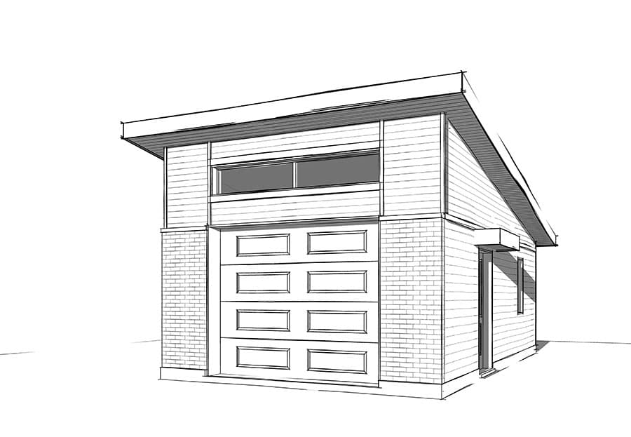 Plan 22446DR: One Car Modern Garage Plan - Image #6