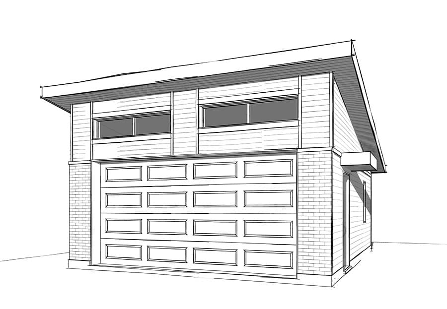 Plan 22448DR: 2 Car Modern Garage Plan - Image #4