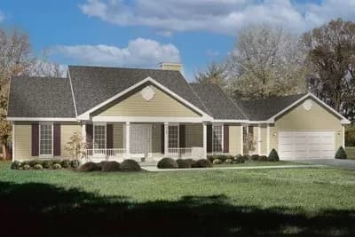 Country Style Home Plan with 3 Clustered Bedrooms - 1682 Sq Ft