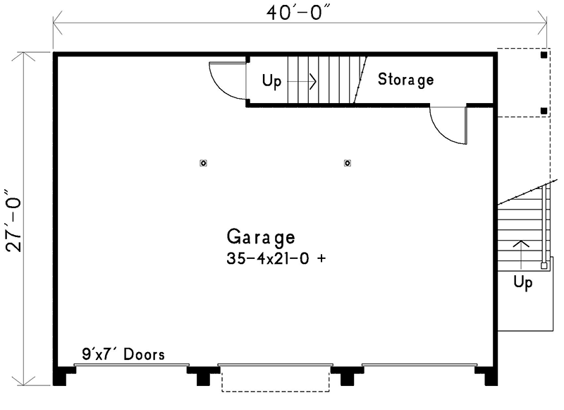 Plan 2252SL: 3-Car Detached Garage Plan with 949 Sq Ft 1-Bedroom Apartment Above - Floor Plan - Main Level - Carriage