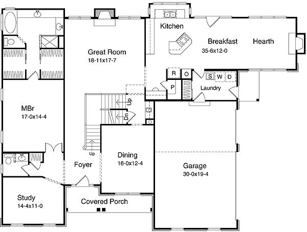 Plan 2276SL: Secluded Main Floor Master - Floor Plan - Main Level - Traditional