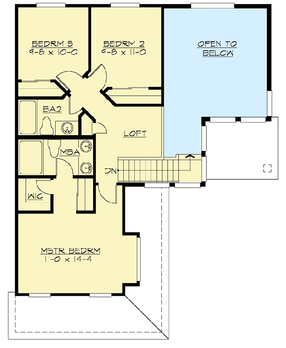 Plan 23000JD: New American House Plan With or Without Bonus Room - Floor Plan - 2nd Floor - Craftsman, New American, Northwest