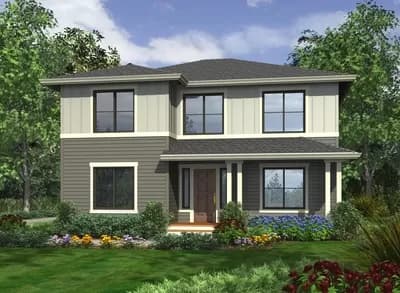 2-Story Contemporary Home Plan with 4 Bedrooms