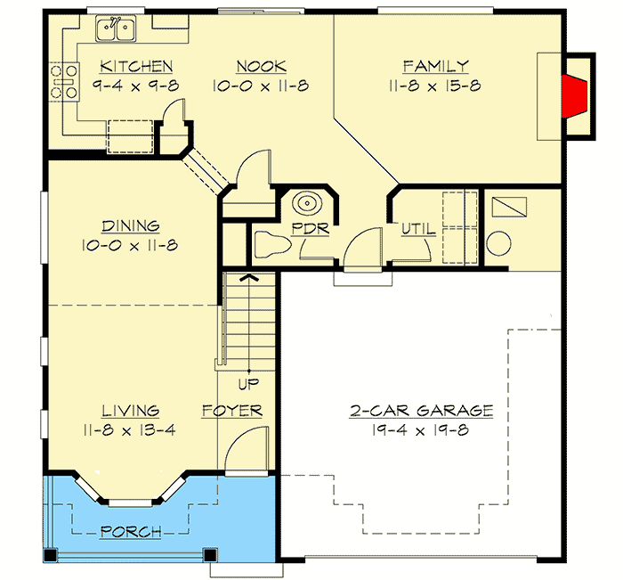 Plan 23009JD: Handsome Northwest House Plan - Floor Plan - Main Level - Country, Northwest