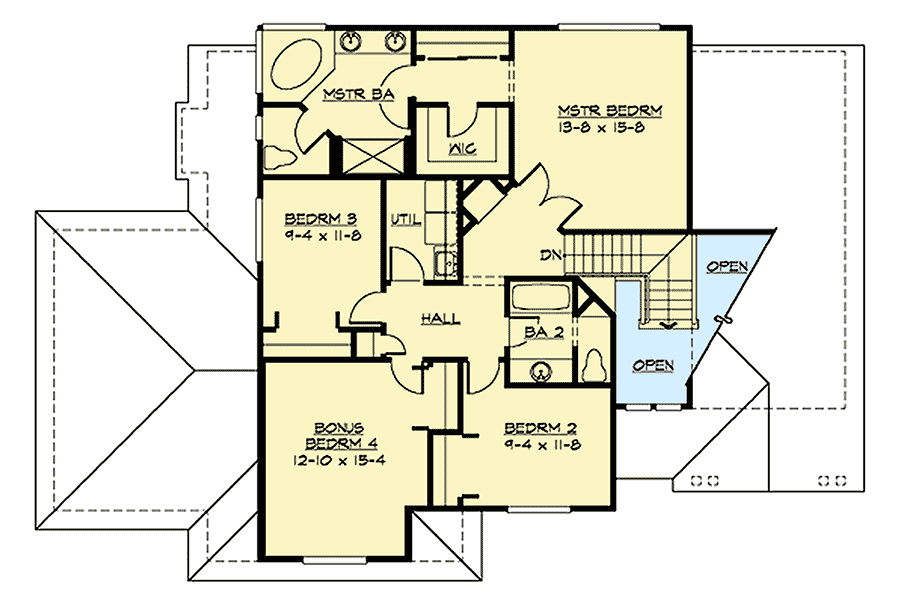 Plan 23027JD: Craftsman House Plan with Formal and Informal Living Spaces - Floor Plan - 2nd Floor - Craftsman, Northwest