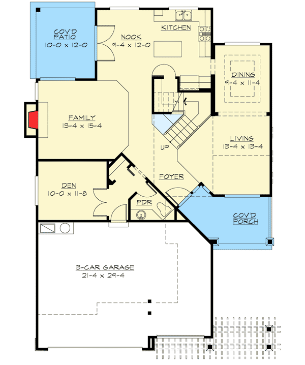 Plan 23028JD: Spacious House Plan in Two Sizes - Floor Plan - Main Level - Craftsman, Northwest