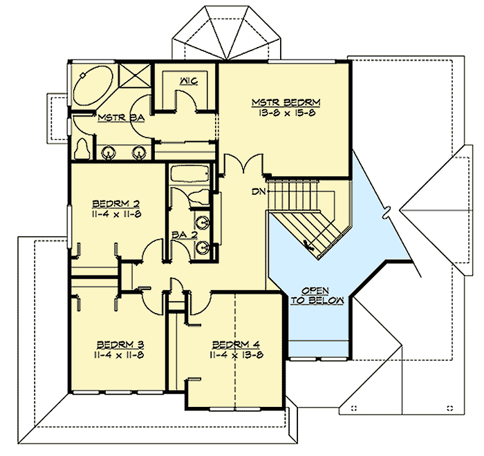 Plan 23036JD: Craftsman House Plan With Upstairs Options - Floor Plan - 2nd Floor - Craftsman, Northwest