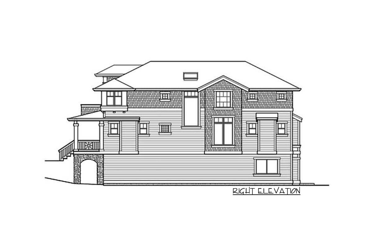 Plan 23037JD: Classic Craftsman Styling with Drive-Under Garage - Image #5 - Craftsman, Northwest