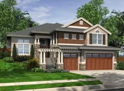 3-Bedroom Northwest Craftsman Plan with 3-Car Garage