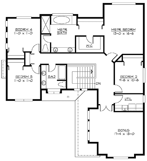 Plan 23051JD: Spacious Northwest Home Plan - Floor Plan - 2nd Floor - Craftsman, Northwest