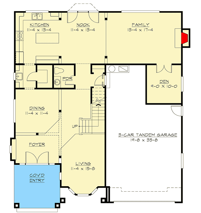 Plan 23063JD: Stunning Craftsman Design - Floor Plan - Main Level - Craftsman