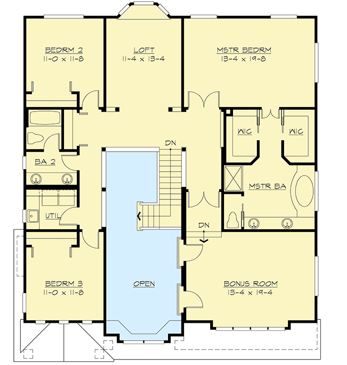Plan 23063JD: Stunning Craftsman Design - Floor Plan - 2nd Floor - Craftsman