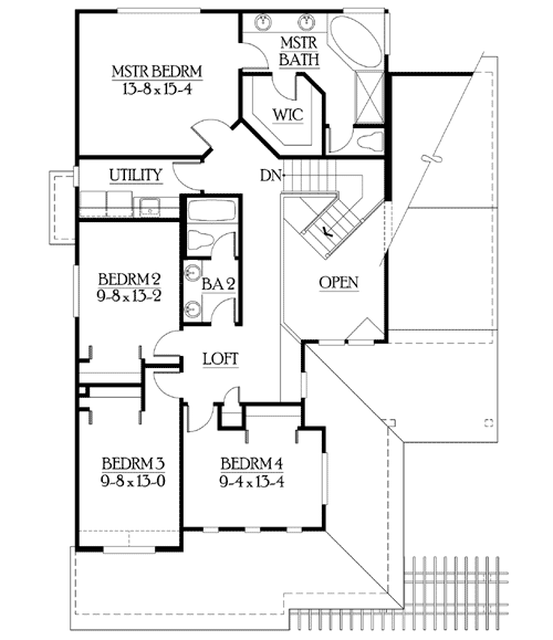Plan 23072JD: Narrow Lot Home with Finished Basement - Floor Plan - 2nd Floor - Craftsman, Northwest
