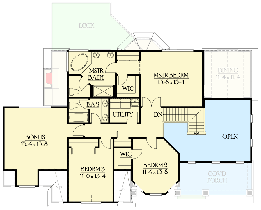 Plan 23078JD: Stately Shingle Style Home Plan with Options - Floor Plan - 2nd Floor - Craftsman, Northwest, Shingle