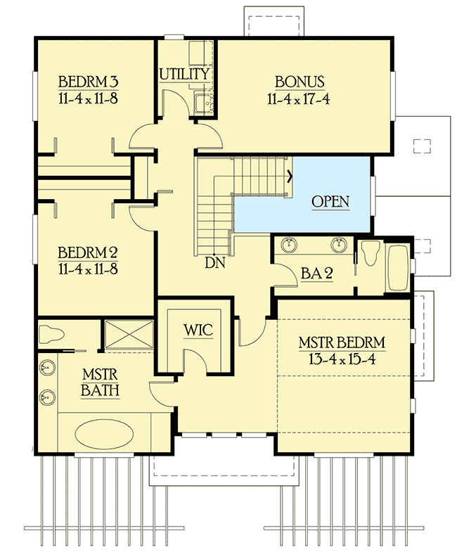 Plan 23087JD: Large Deck for Enjoying the Views - Floor Plan - Second Level - Craftsman, Northwest