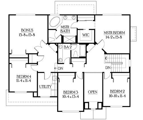 Plan 23098JD: Room to Expand - Floor Plan - 2nd Floor - Craftsman, Northwest