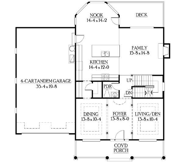 Plan 23099JD: Juliet Balcony Overlooks Foyer - Floor Plan - Main Level - Country, Craftsman, Northwest