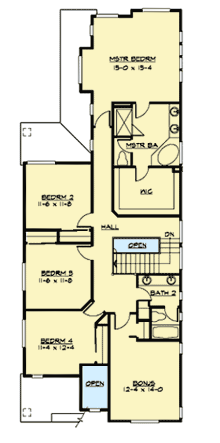 Plan 23102JD: Craftsman House Plan with Garage & Exterior Option - Floor Plan - 2nd Floor - Craftsman, New American, Northwest